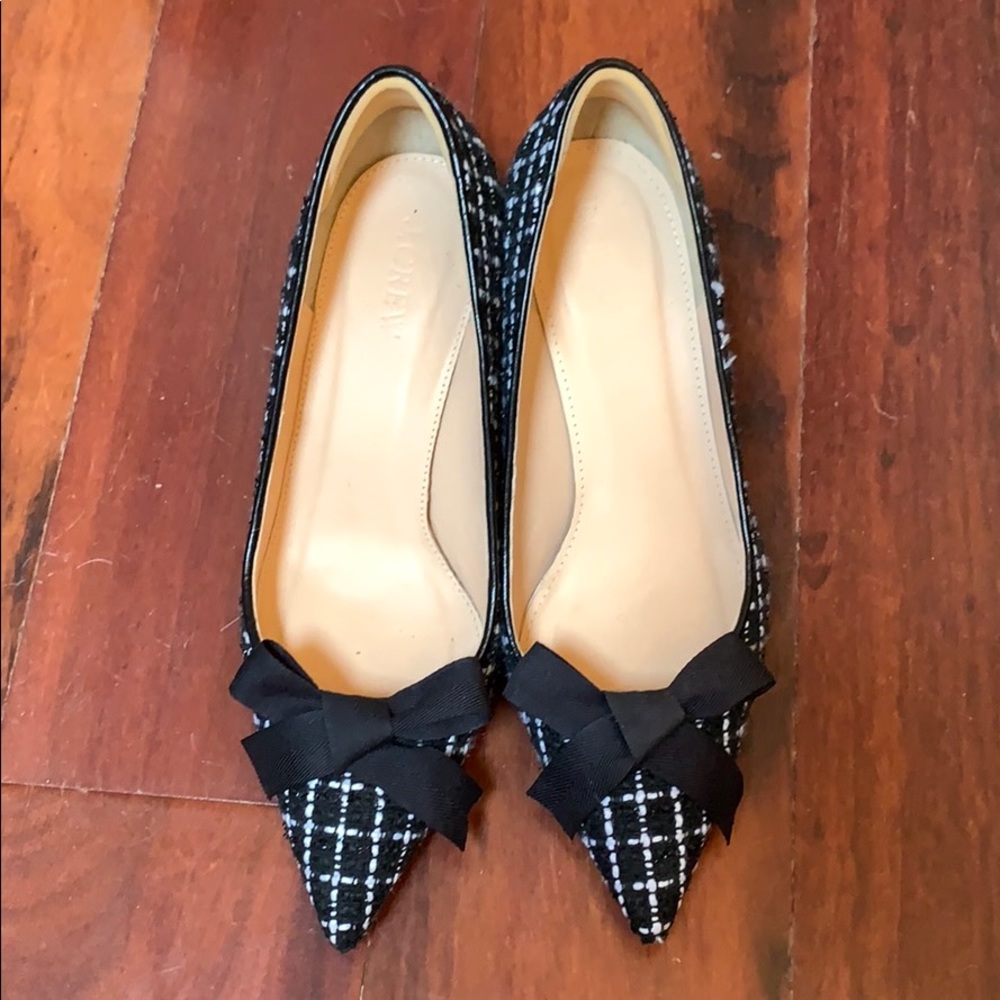 Jcrew tweed block heels